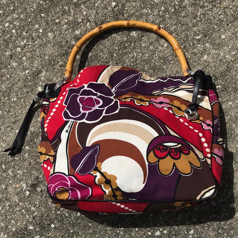 Brighton  Pop Flower Art Bamboo Handle Tote